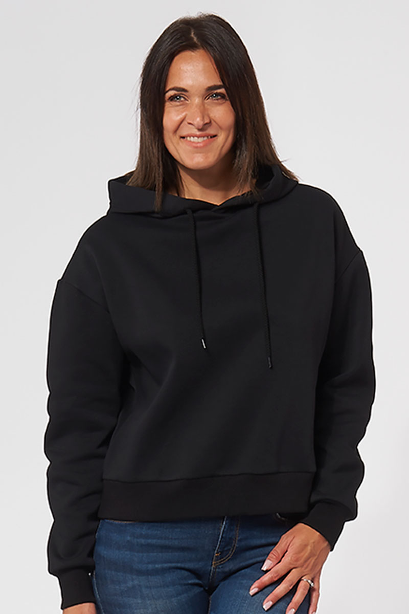 Sweat à capuche hoodie Femme made in France Salina noir - FIL ROUGE