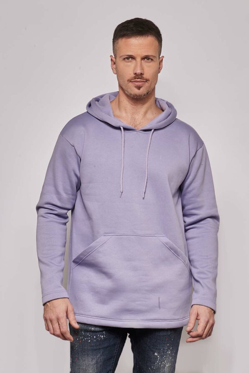 Sweat à capuche hoodie Homme made in France Sam lilas - FIL ROUGE