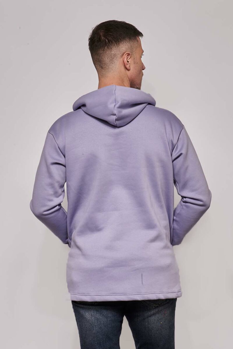 Sweat à capuche hoodie made in France Sam lilas homme de dos - FIL ROUGE