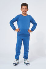 Jogging Enfant made in France en molleton gratté MORGAN bleu cobalt - FIL ROUGE