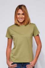Tee-shirt classique Femme made in France en coton bio kaki - Fil Rouge