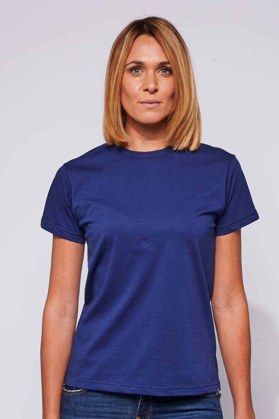 Tee-shirt Femme made in France en coton bio BEATRICE marine - FIL ROUGE