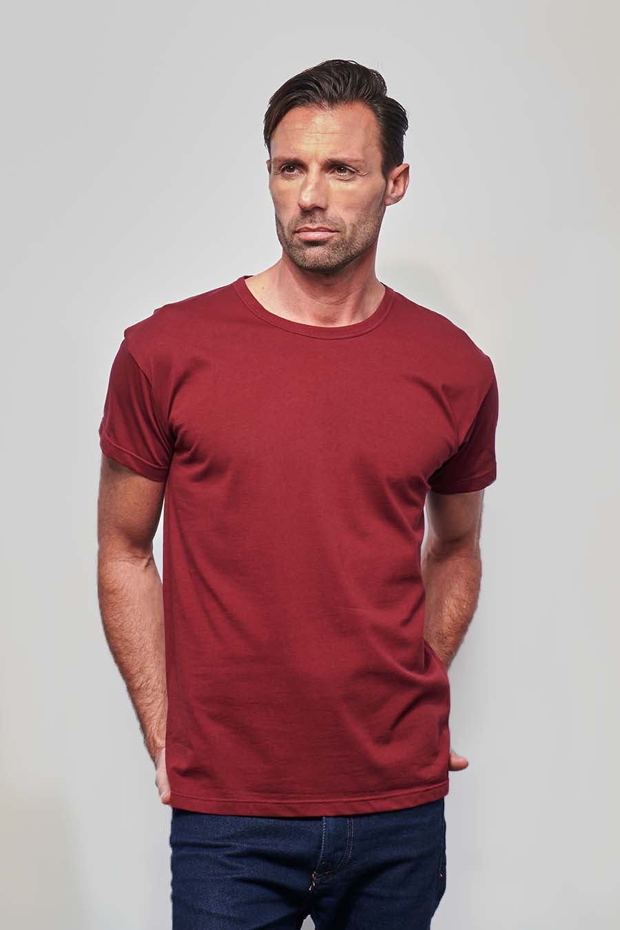 Tee-shirt classique Homme made in France bordeaux - FIL ROUGE