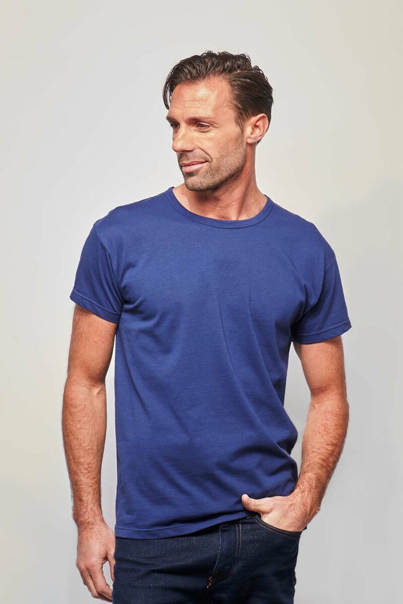 Tshirt classique made in France, droit en coton bio marine - FIL ROUGE