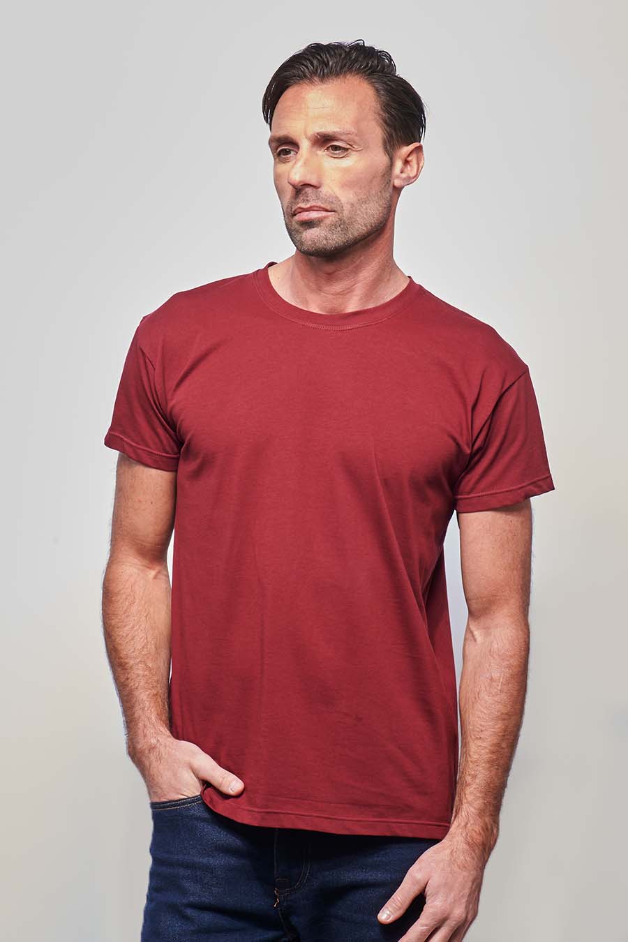 Tee-shirt homme classique made in France bordeaux - FIL ROUGE