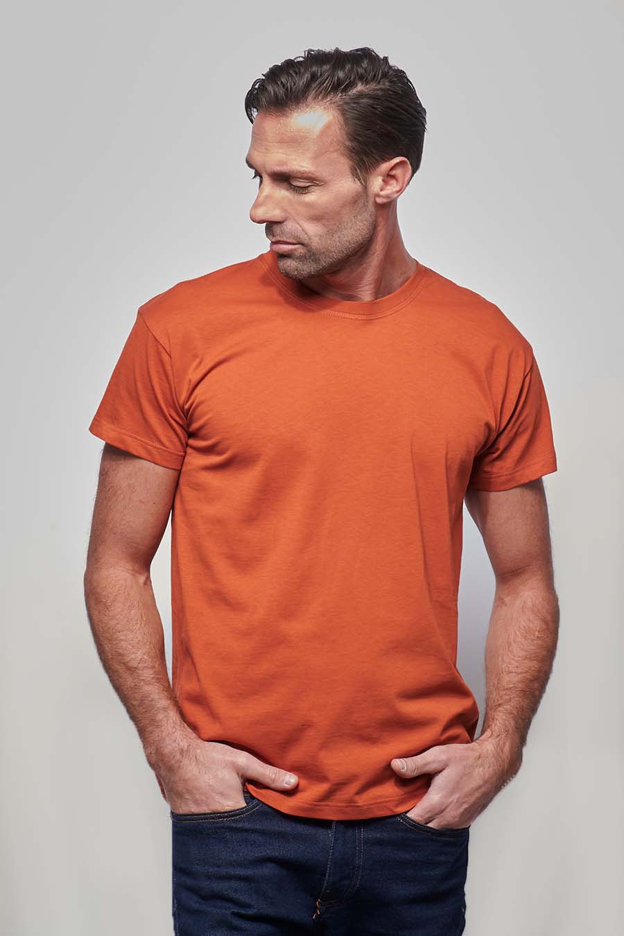 T-shirt homme classique made in France brique - FIL ROUGE