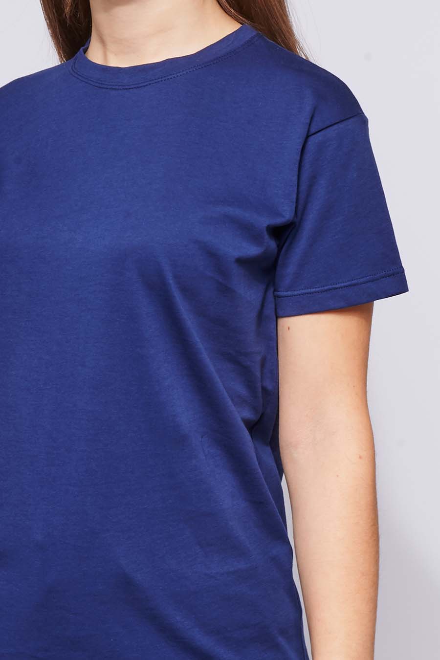 zoom tee-shirt Femme made in France en coton bio BRIGITTE marine - FIL ROUGE