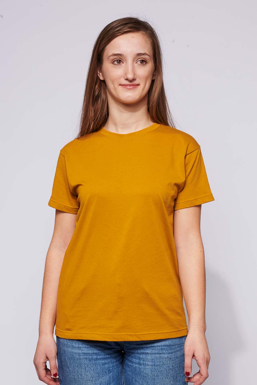 Tee-shirt Femme made in France en coton bio BRIGITTE moutarde - FIL ROUGE
