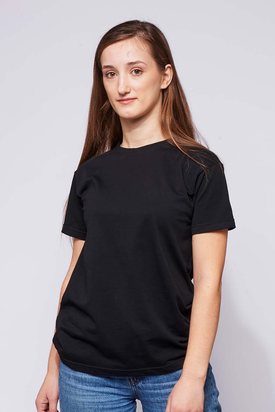 Tee-shirt Femme made in France en coton bio BRIGITTE noir - FIL ROUGE