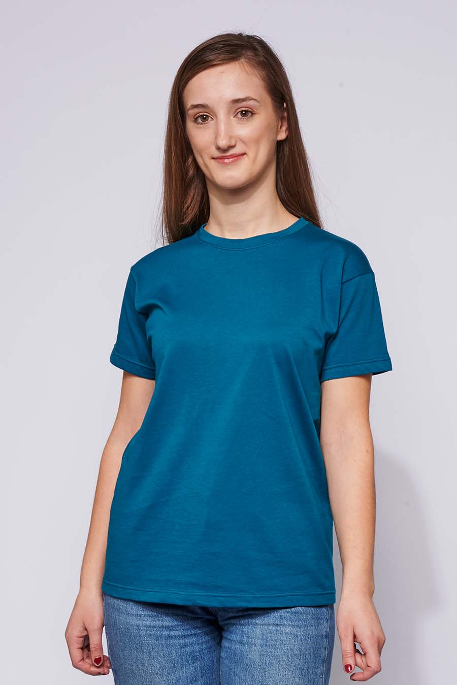 Tee-shirt Femme made in France en coton bio BRIGITTE pétrole - FIL ROUGE