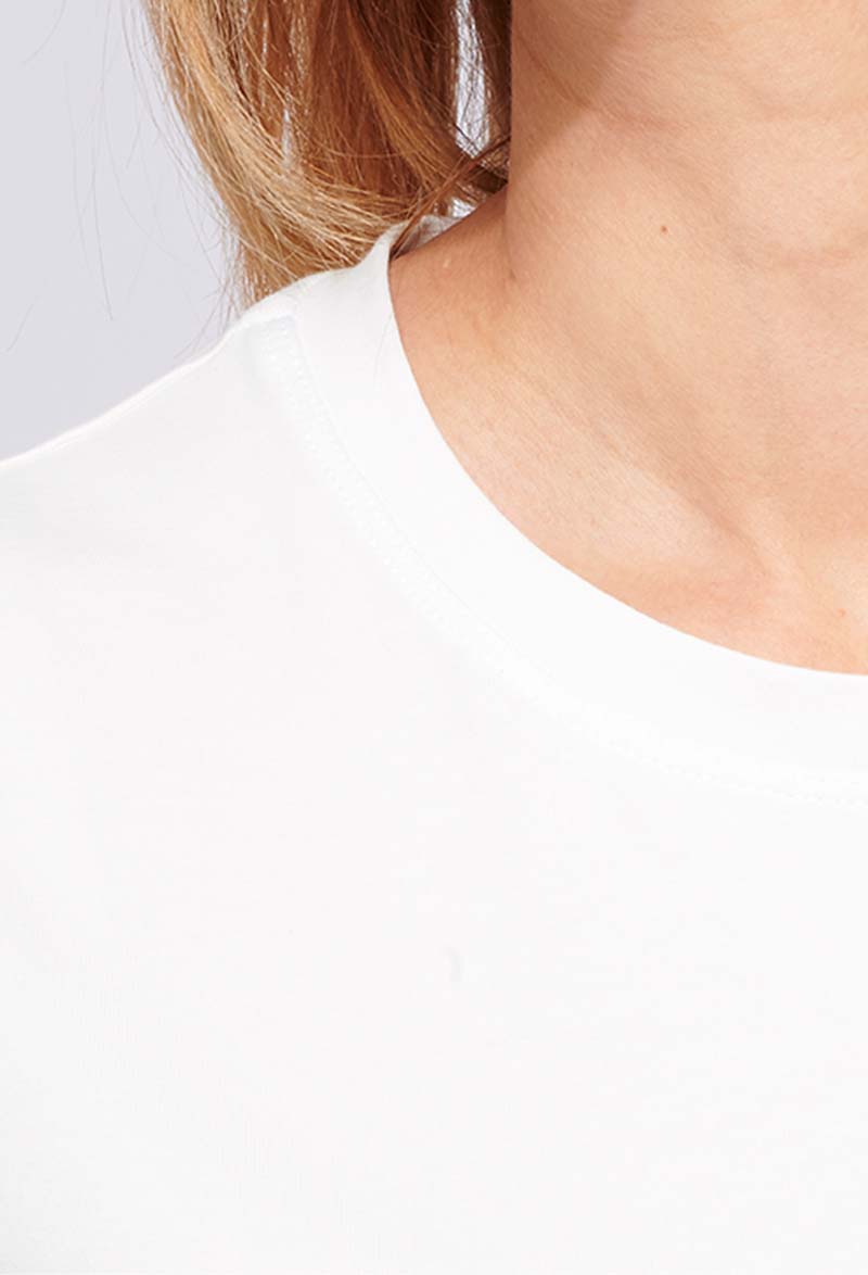 Zoom Tee-shirt femme made in France en coton bio LAURE blanc - FIL ROUGE