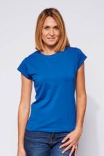 Tee-shirt ajusté Femme made in France en coton bio bleu roi - Fil Rouge