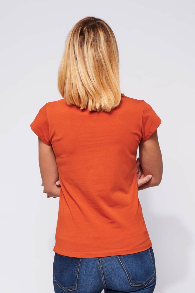 T-shirt ajusté Femme made in France en coton bio brique - Fil Rouge