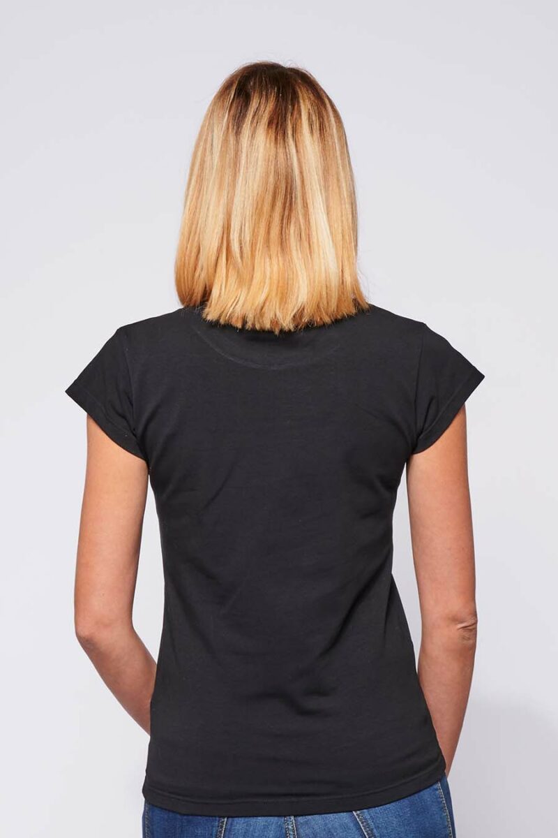 T-shirt ajusté Femme made in France en coton bio noir - Fil Rouge