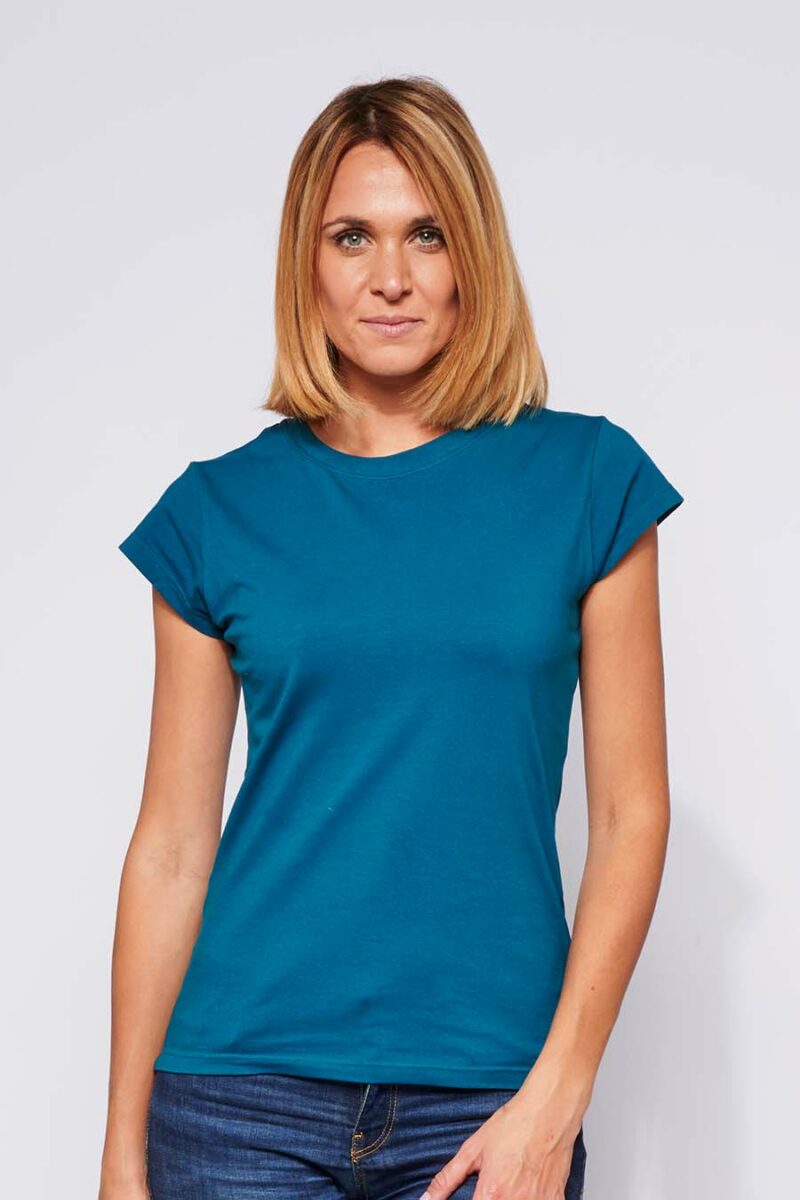 Tee-shirt Femme made in France en coton bio LAURE pétrole - FIL ROUGE