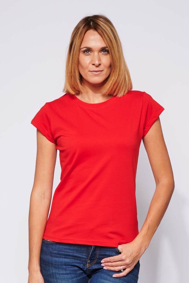 Tee-shirt Femme made in France en coton bio LAURE rouge - FIL ROUGE