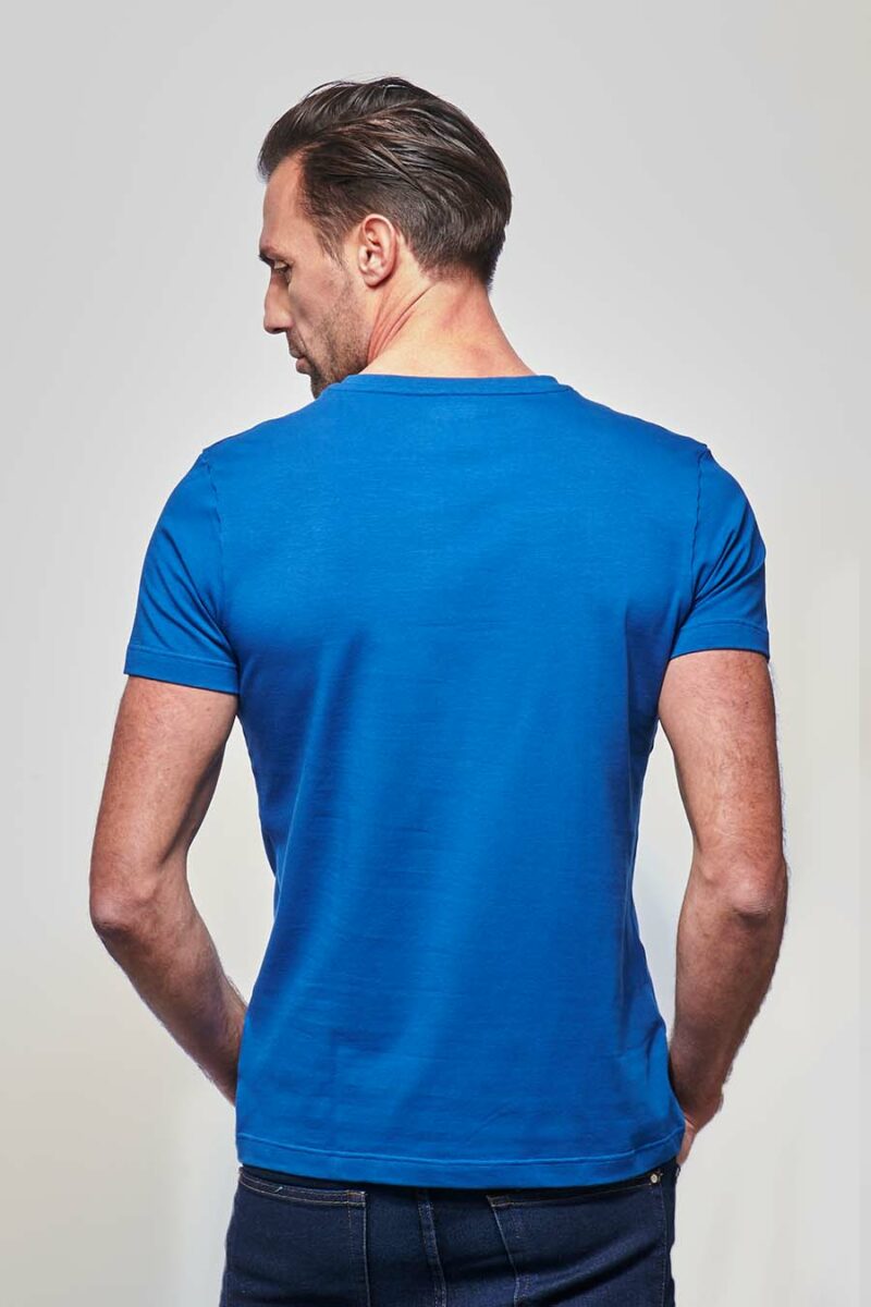 T-shirt ajusté homme made in France en coton bio bleu roi - Fil Rouge