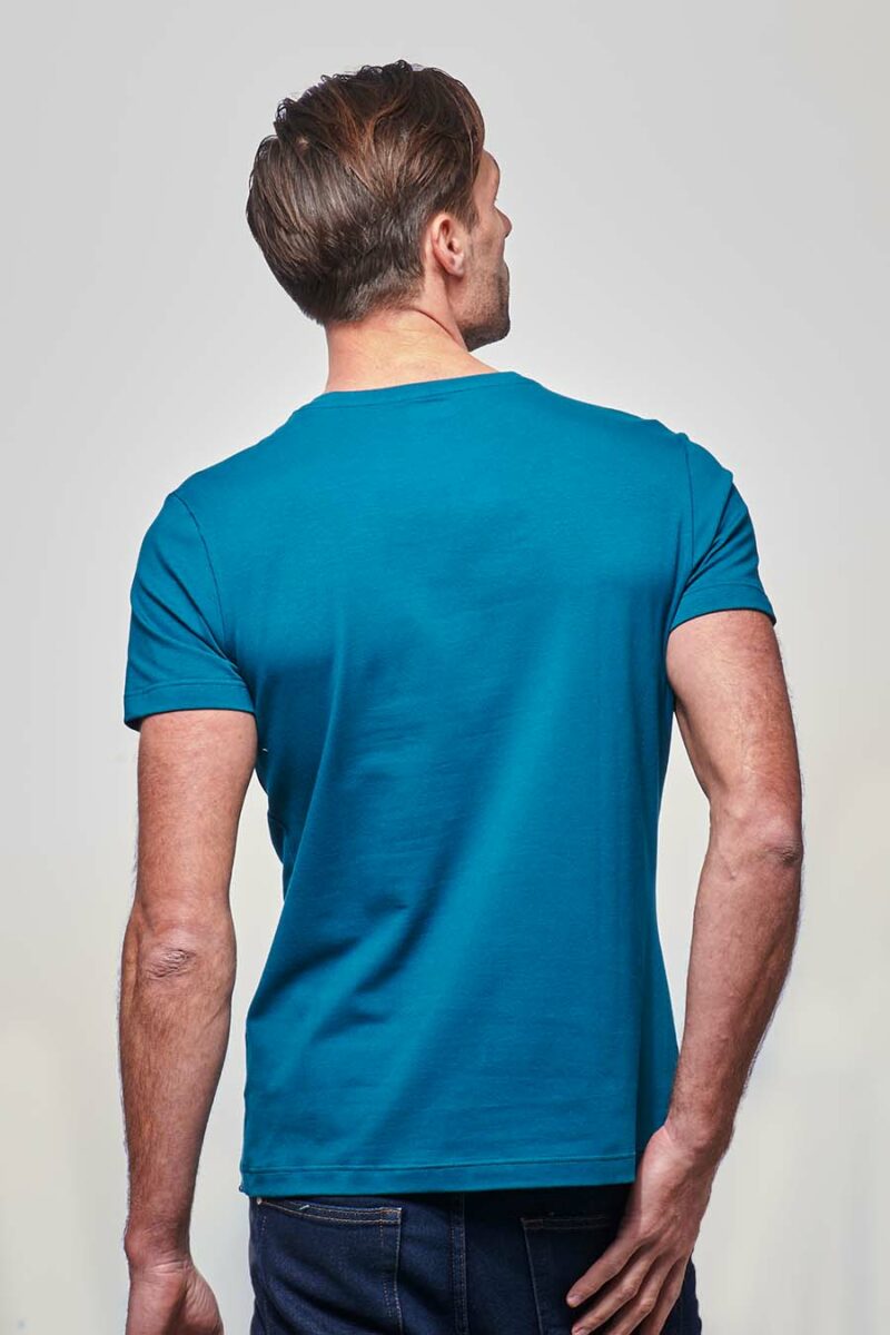 Teeshirt homme ajusté made in France en coton bio pétrole - Fil Rouge
