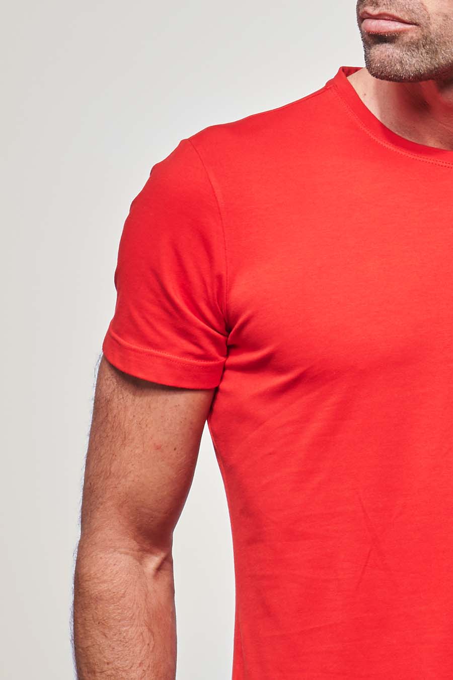 T-shirt ajusté Homme made in France en coton bio rouge - Fil Rouge
