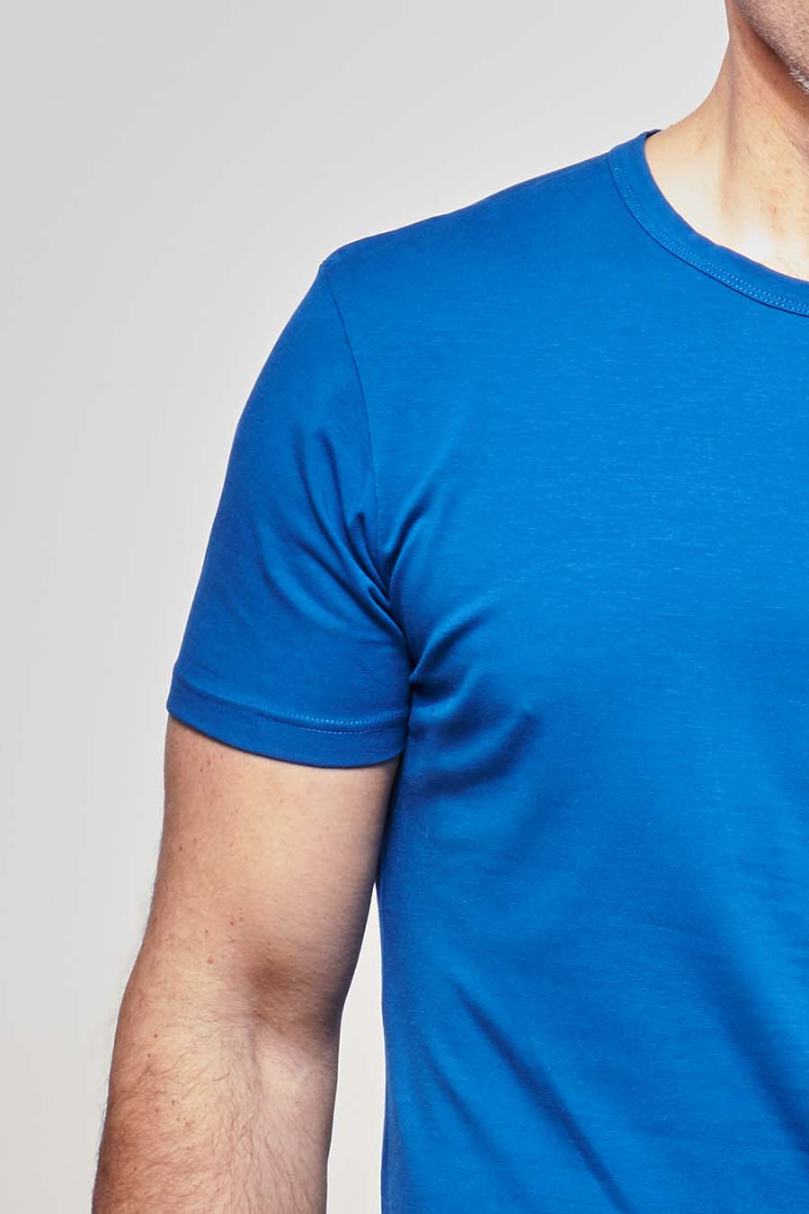 T-shirt ajusté Homme made in France en coton bio bleu roi - Fil Rouge