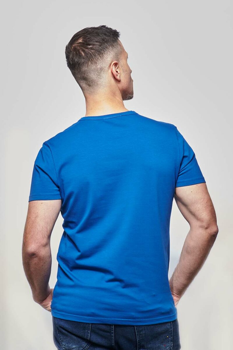 Tshirt ajusté homme made in France en coton bio bleu roi - Fil Rouge