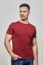Tee-shirt ajusté Homme made in France en coton bio bordeaux - Fil Rouge