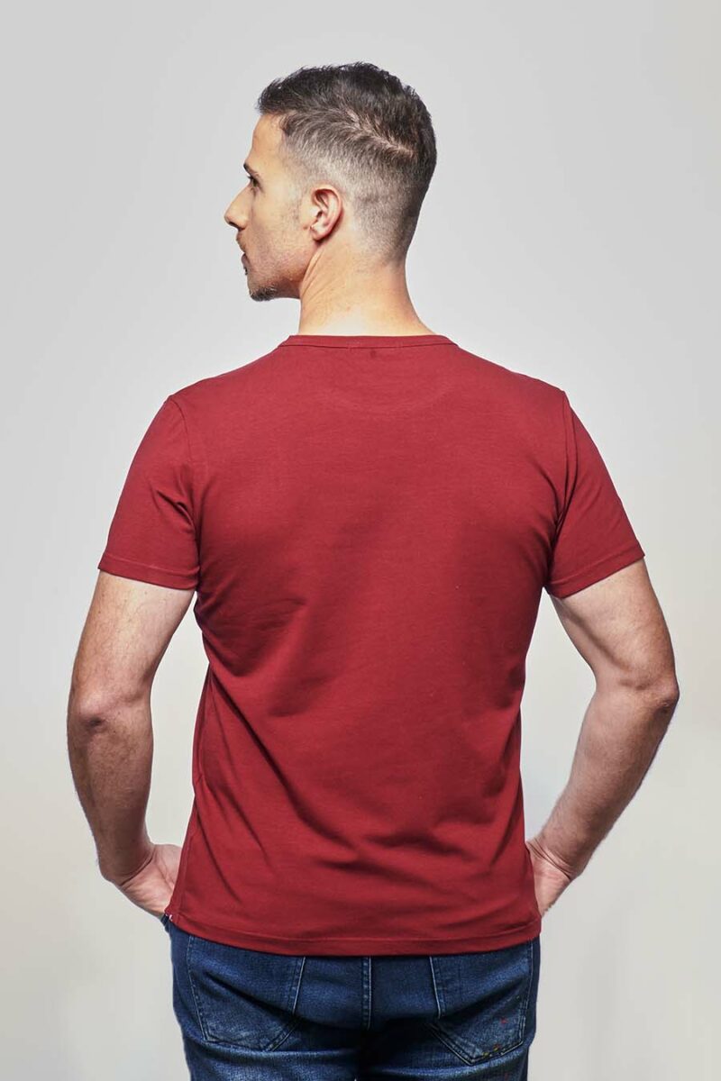Tshirt ajusté homme made in France en coton bio bordeaux - Fil Rouge