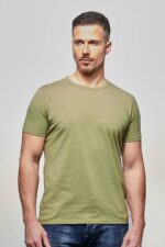 Tee-shirt ajusté Homme made in France en coton bio kaki - Fil Rouge