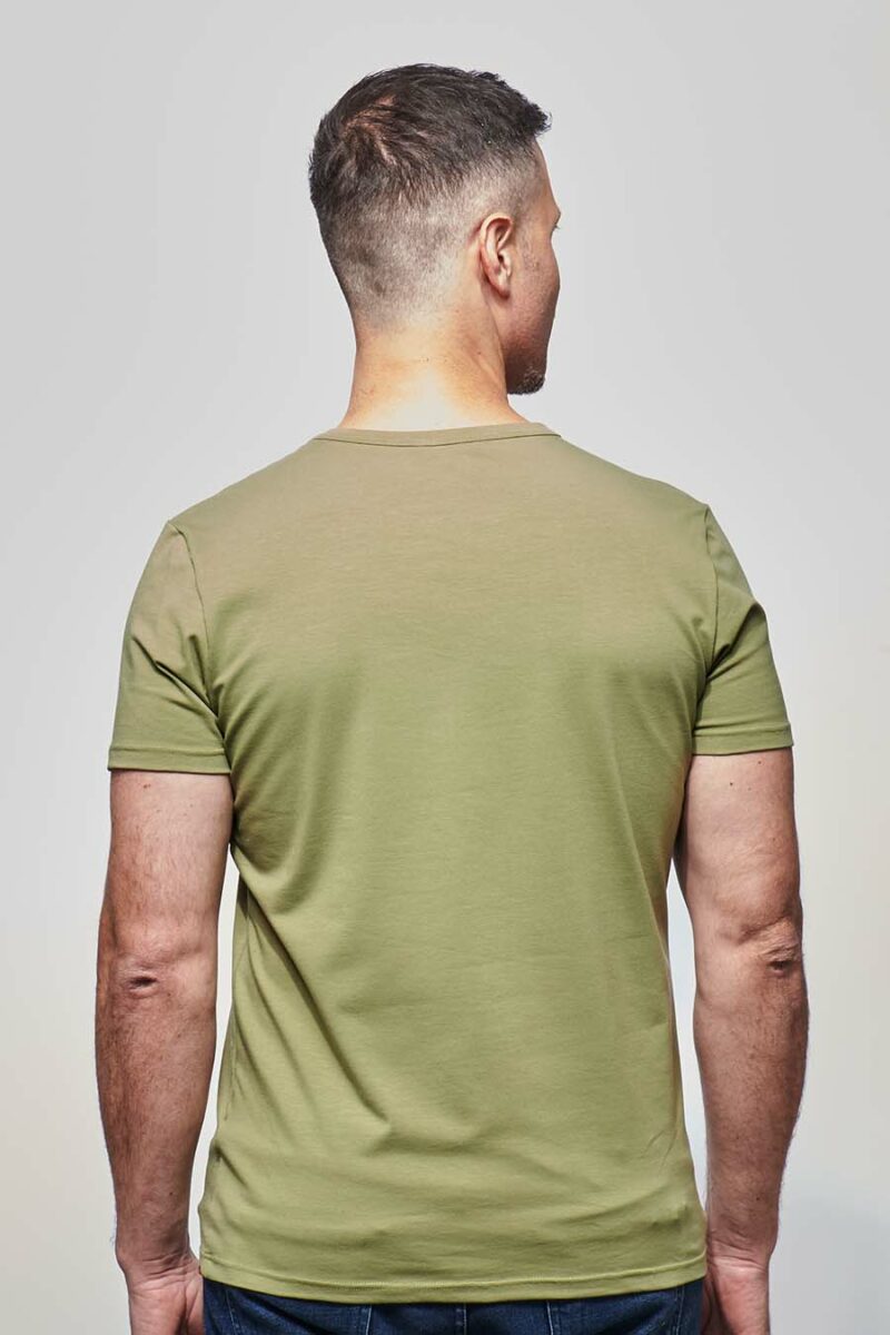 Teeshirt homme ajusté made in France en coton bio kaki - Fil Rouge
