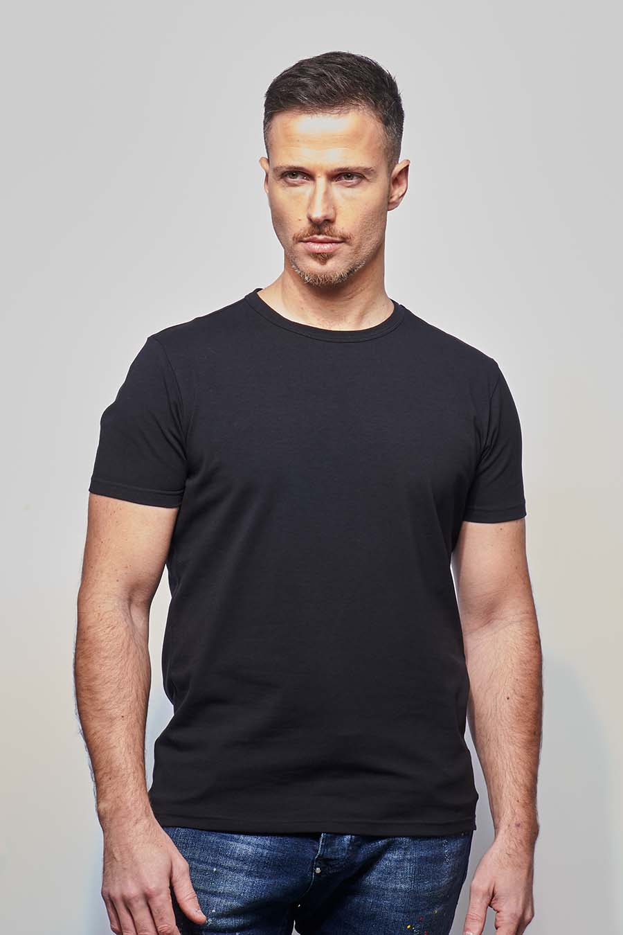 T-shirt ajusté made in France en coton bio noir - Fil Rouge