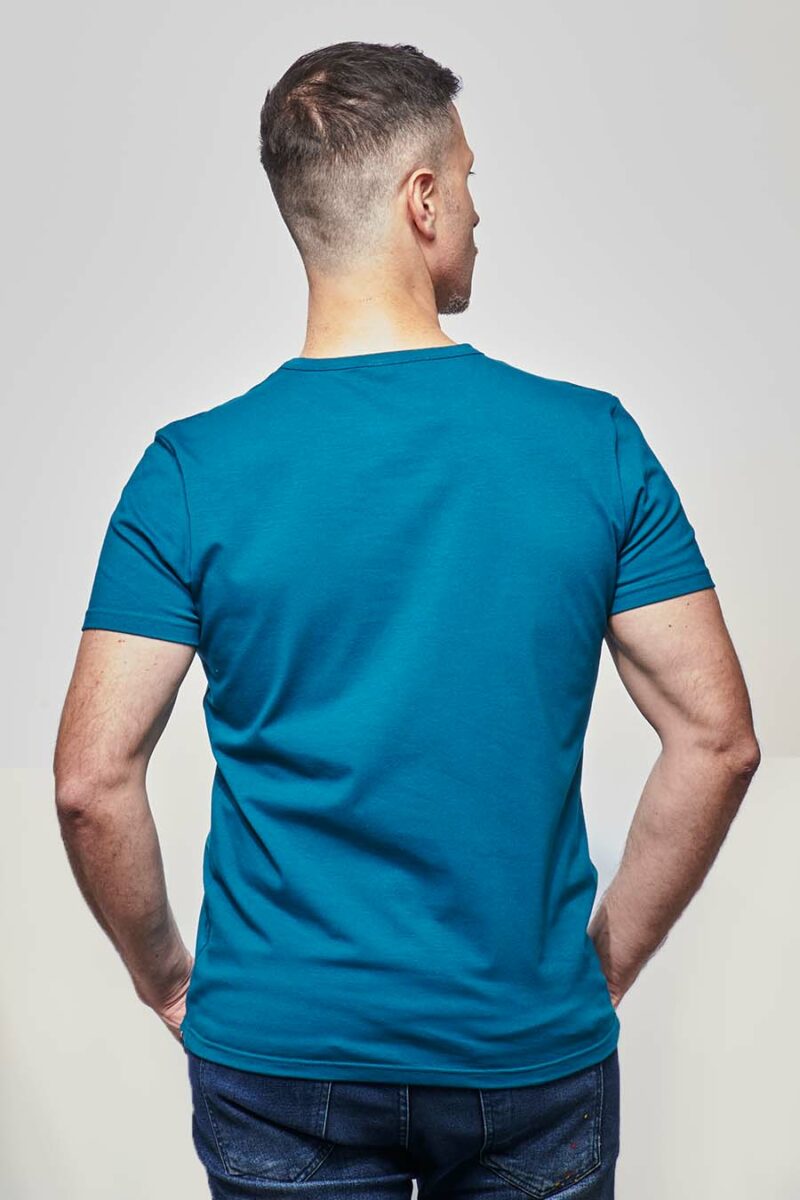 Tshirt ajusté homme made in France en coton bio pétrole - Fil Rouge