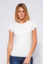 Tee-shirt ajusté Femme made in France en coton bio blanc - Fil Rouge