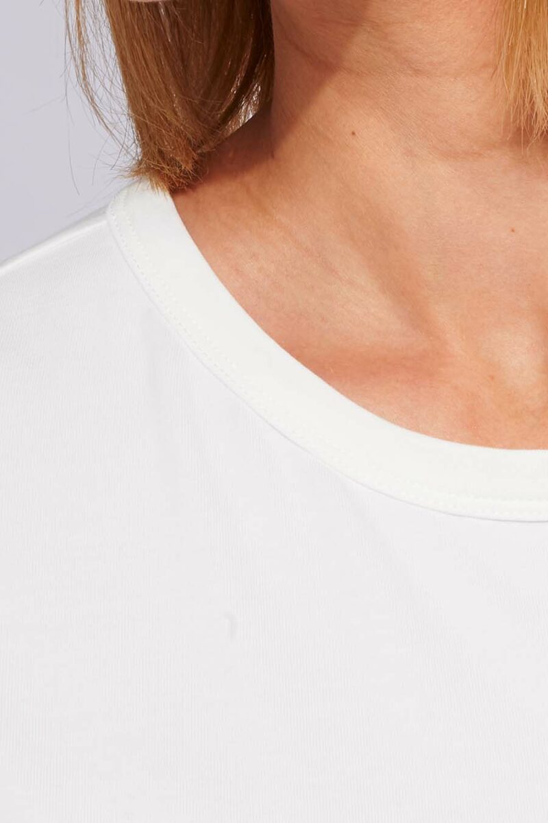 zoom tee-shirt Femme made in France en coton bio LOUISON blanc - FIL ROUGE