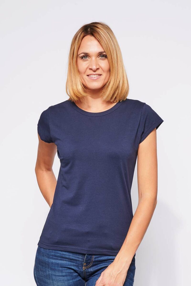 Tee-shirt Femme made in France en coton bio LOUISON marine - FIL ROUGE