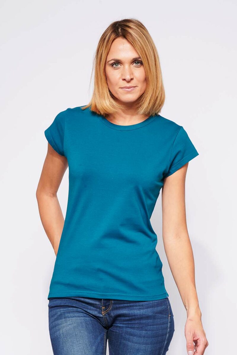 Tee-shirt Femme made in France en coton bio LOUISON pétrole - FIL ROUGE