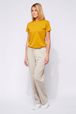 Jogging mixte made in France décontrac' en molleton fin CAMILLE beige - Fil Rouge