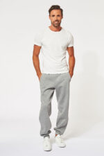 Jogging mixte made in France basique resserré aux chevilles MAEL gris clair - Fil Rouge