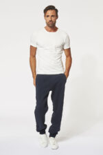Jogging mixte made in France basique resserré aux chevilles MAEL marine - Fil Rouge