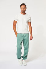 Jogging mixte made in France basique resserré aux chevilles MAEL vert menthe - Fil Rouge