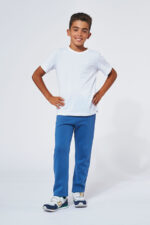 Jogging Enfant made in France en molleton gratté NOAH bleu cobalt - FIL ROUGE