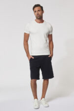 Short mixte made in France décontracté en molleton gratté MAE marine - Fil Rouge