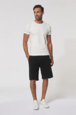 Short mixte made in France décontracté en molleton gratté MAE noir - Fil Rouge