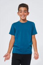 Tee-shirt made in France en coton bio AUGUST petrole garçon qui sourit - FIL ROUGE