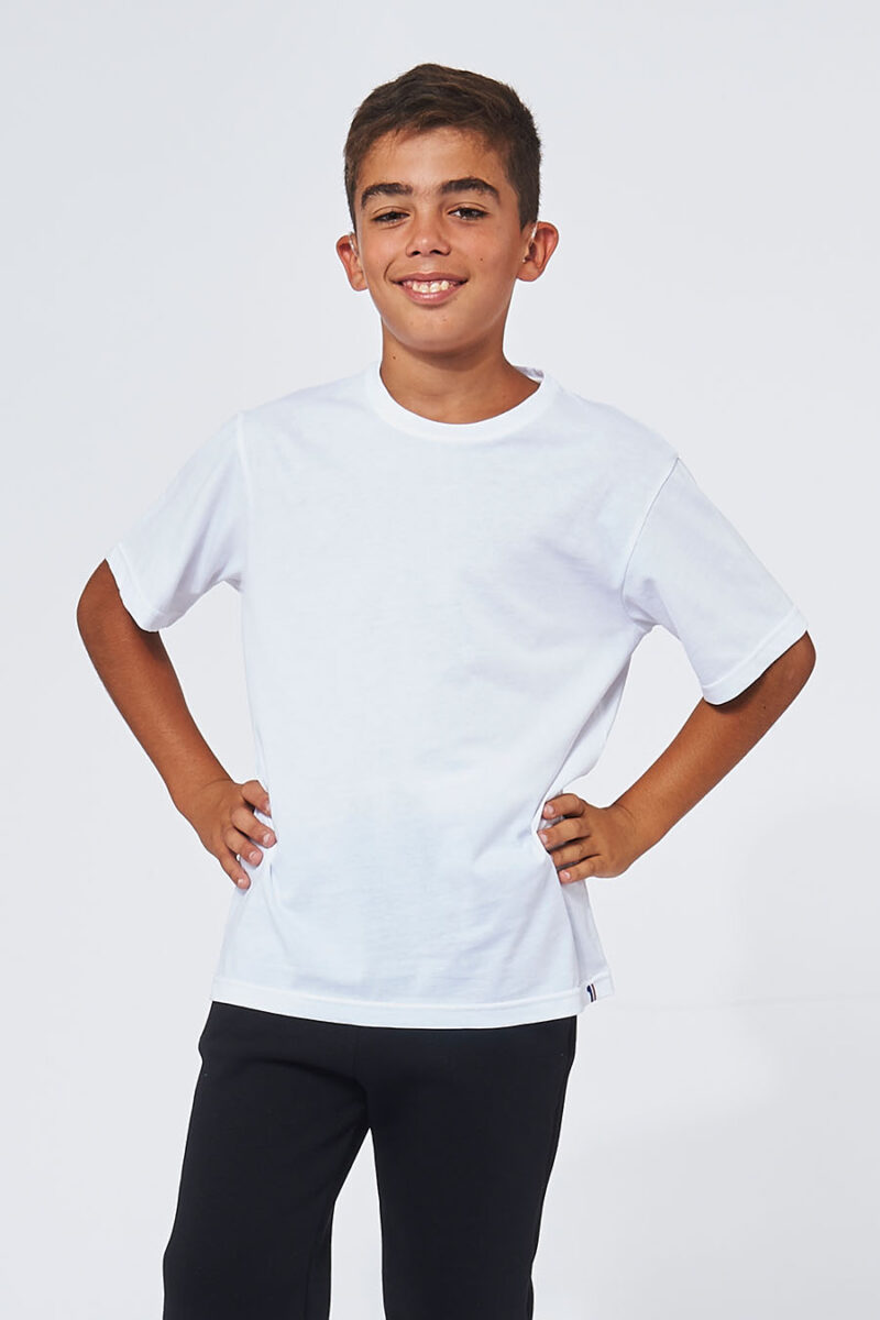 Tee-shirt Garçon made in France en coton bio ELIOTT blanc - FIL ROUGE