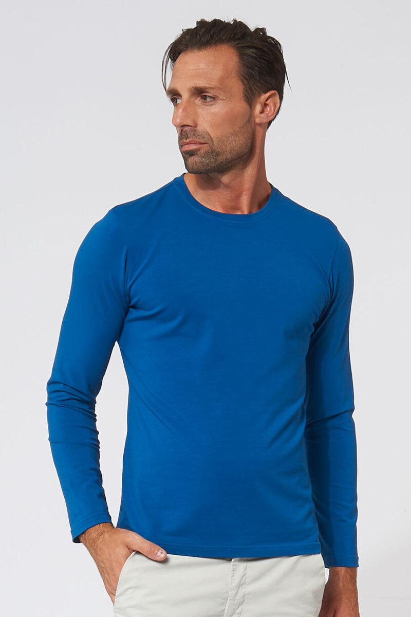 Tee-shirt Homme made in France à manches longues bleu roi - Fil Rouge