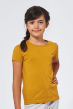 Tee-shirt Fille made in France en coton bio RAFFAELLA moutarde - FIL ROUGE