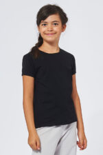 Tee-shirt Fille made in France en coton bio RAFFAELLA noir - FIL ROUGE